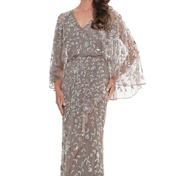 NWT Marsoni by Colors MV1282 Mesh Mother of the Bride Dress Lead Size 10
